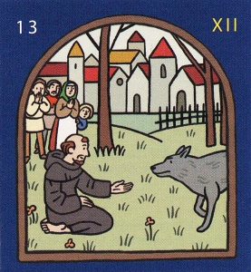 Čo urobil svätý František, keď narazil na vlka, ktorý škodil obyvateľom Gubbia?