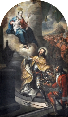 Oltárny obraz v kostole sv. Ladislava v Rajci; Kliknutím na obrázok sa obrázok zobrazí vo väčšom rozlíšení