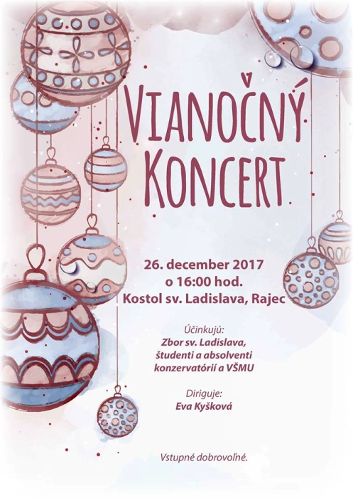 Vianočný koncert zbor sv. Ladislava, študenti a absolventi konzervátorií a VŠMU