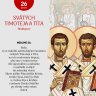26. január 2024 - Svätých Timoteja a Títa, biskupov