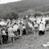 Posviacka znovu vztýčeného kríža pod kopcom Dubová - r. 1990; foto p. Ján Veselý